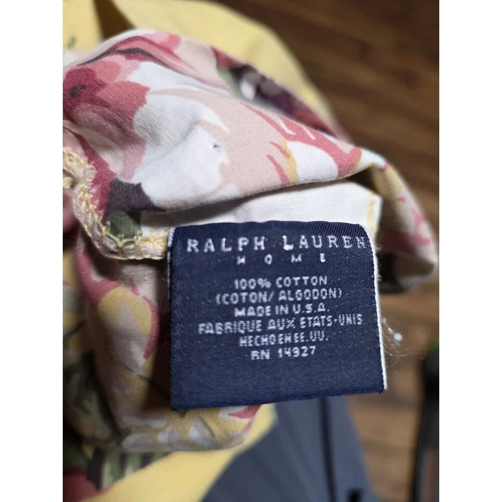 Vintage Ralph Lauren Sophie Brooke Qeen Size 2 Pillowcase Pair Yellow Cottage